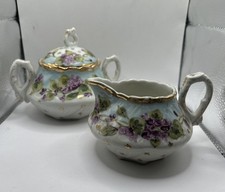 Antique German Sugarbowl W Lid
