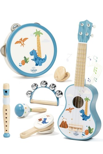 Dinosaur kids guitar - set,
