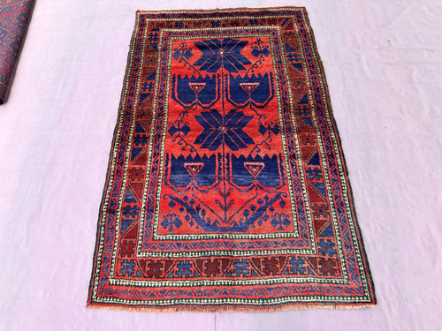 Afghan baluchi wool rug - afghan,
