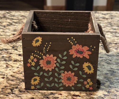 Wooden flower box with - flower,