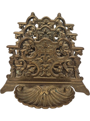Vintage brass letter holder - letter,