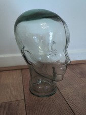 Genuine Vintage 1960s Italy Green Tint Glass Head Display Mannequin Head 