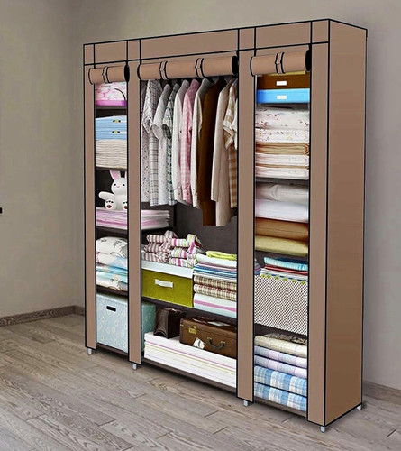 Beige canvas wardrobe - canvas,