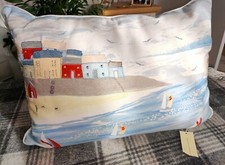 LAURA ASHLEY Harbour Scene Embroidered Cushion 35 x 50 cm BNWOT!