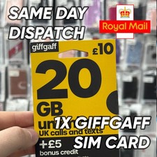 1x giffgaff PAY AS YOU GO SIM – £10 Pack BUT No Credit – Brand New