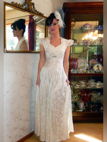 Vintage exquisit 1940s satin - 1940s,