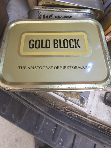 Vintage gold block pipe - vintage,