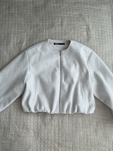 Zara women grey cropped - zara,