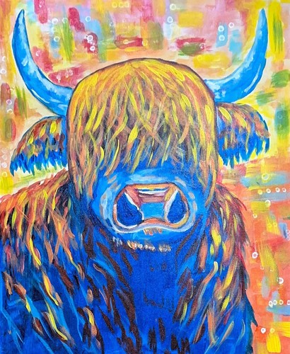 Bull canvas print - on,