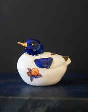 Porcelain Duck Cobalt Gold Decor 70s Made in China