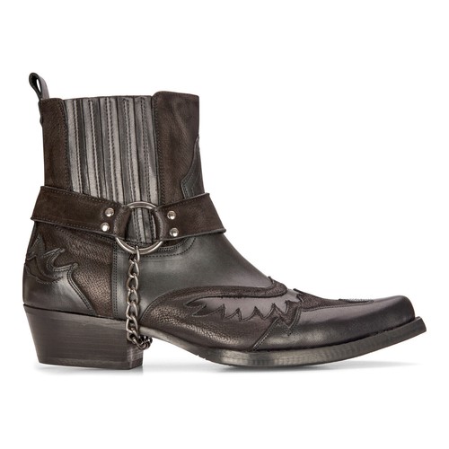 Mens leather cowboy ankle - mens,