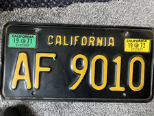US CAR LICENSE  PLATE, CALIFORNIA 1971-72