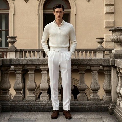 Mercie white gurkha trousers - white,