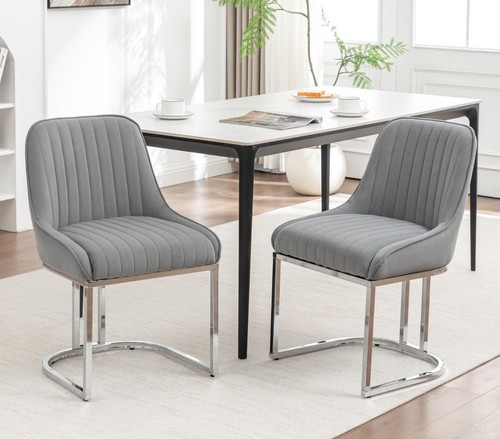 Grey velvet dining - 6,