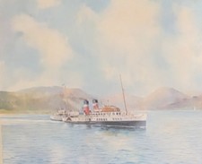 "The Waverley" Signed Limited Edition Paddle Steamer Boat Print by K B Hancock. 