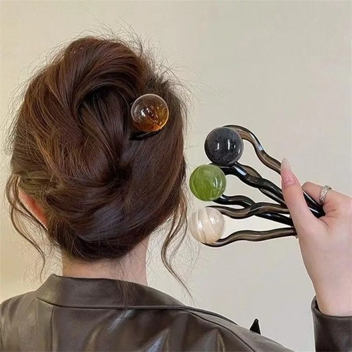 Colored pearl hairpins - colored,