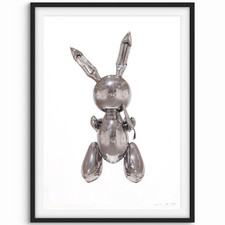 Jeff Koons Signed Rabbit Print Edition 34/50, 1995, Silver Balloon Rabbit, A3.