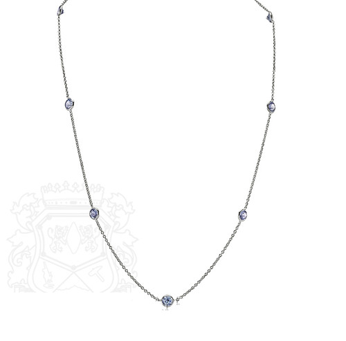 Blue sapphire necklace - sapphire, round
