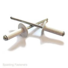 White Metric Aluminium/Steel Blind Pop Large Flange Dome Head Rivets