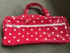 CATH KIDSTON RED / WHITE POLKA DOT  PVC COATED KNITTING BAG