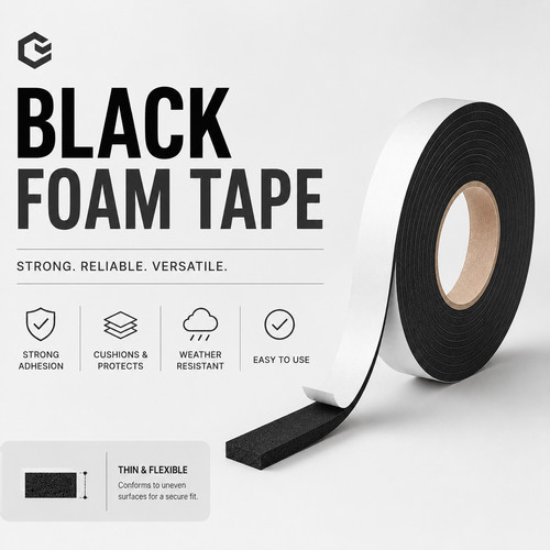 Black foam tape self - self, adhesive