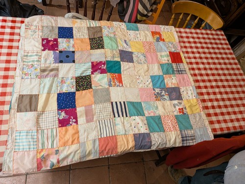 Patchwork quilt vintage - patchwork, large
