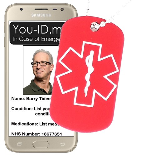 Bright red engraved - engraved, medical