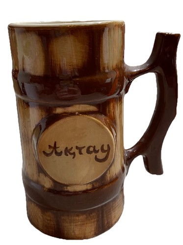 Vintage pottery tankard mug - vintage,