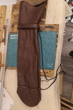Medieval brown leather quiver - brown,