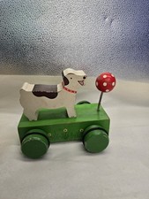 Vintage Dog With Ball Wood Toy