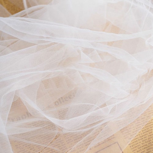 Plain lace tulle wedding dress - plain,