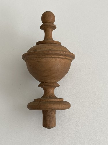 Wooden finial clock barometer - wooden,