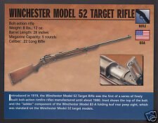 WINCHESTER MODEL 52 TARGET RIFLE Gun Atlas Classic Firearms PHOTO CARD