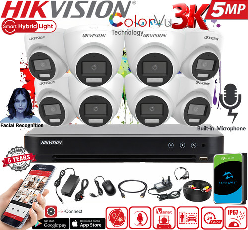 Hikvision 5mp colorvu cctv - hikvision, 3k