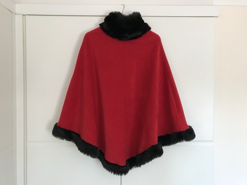 Red cape poncho sleeveless - red, cape/poncho