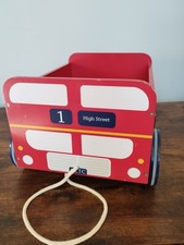 Great Little Trading Co Bus Shaped Pull Along Wooden Storage Toy