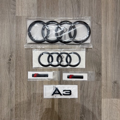 Audi gloss black badge - audi, set