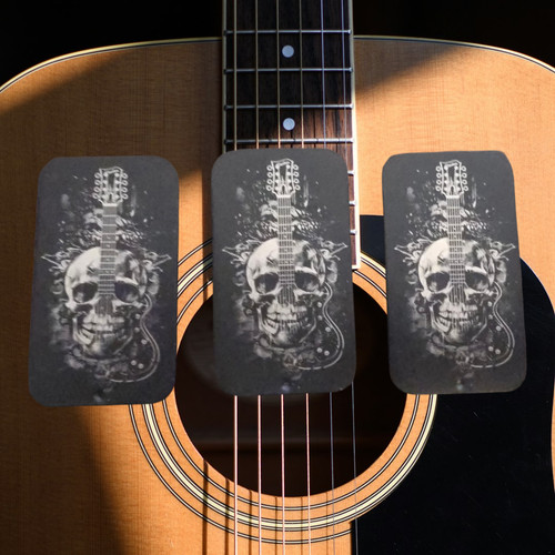 Guitar pick tin skull - guitar,