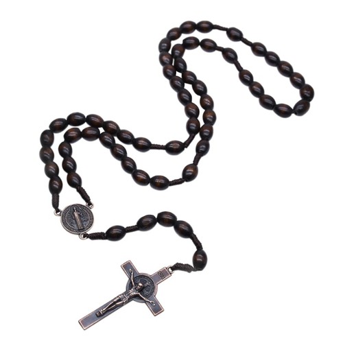 Wood rosary beads for necklace - rosary,