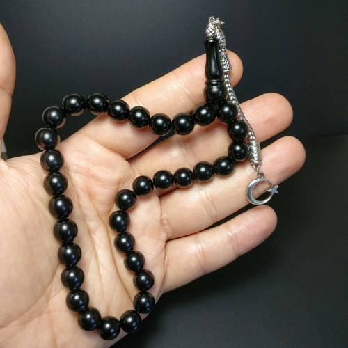 Jet worry beads - jet,