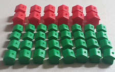 SET OF STANDARD GENUINE  MONOPOLY BUILDINGS 12 HOTELS AND 32 HOUSES AND 2 DICE