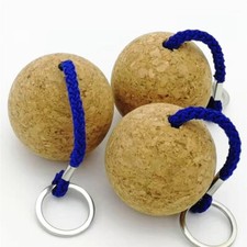 2X 50mm Floating Cork Ball Key Ring Marine Sailing Boat Float Buoyant Rope Kayak