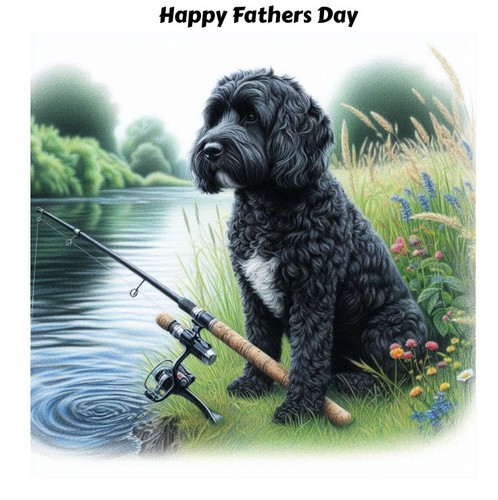 Cockerpoo fishing fathers - , day
