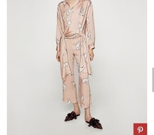 Zara Cat Peachy Silk Pyjama
