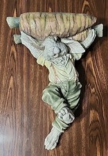 Vtg Chrisdon Shelf Sconce Farmer Rabbit Holding Carrot Rare 14" X 11" VGUC