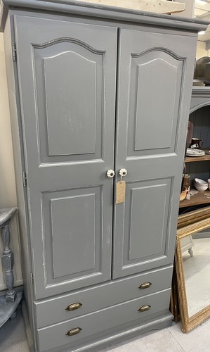 Grey double wardrobe - wardrobe, 2