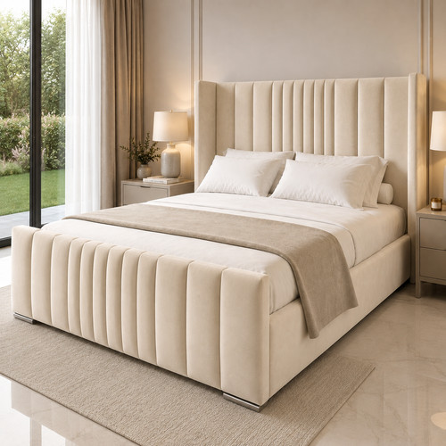 Luxury wingback panel bed - luxury,