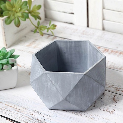Gray inch concrete flower - gray,