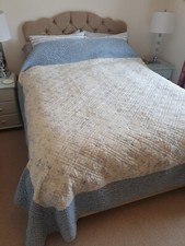 Sibona Ivory And Blue Floral Double bedspread quilt cover #