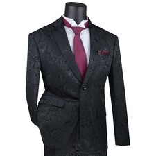 VINCI Men's Black Textured
